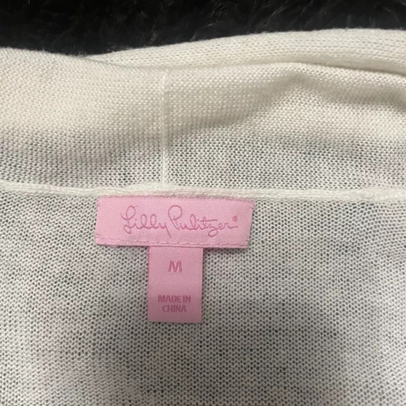 Lilly Pulitzer Sydelle Wrap Sweater, Ivory, Cashmere Blend, Size Medium - Picture 8 of 16